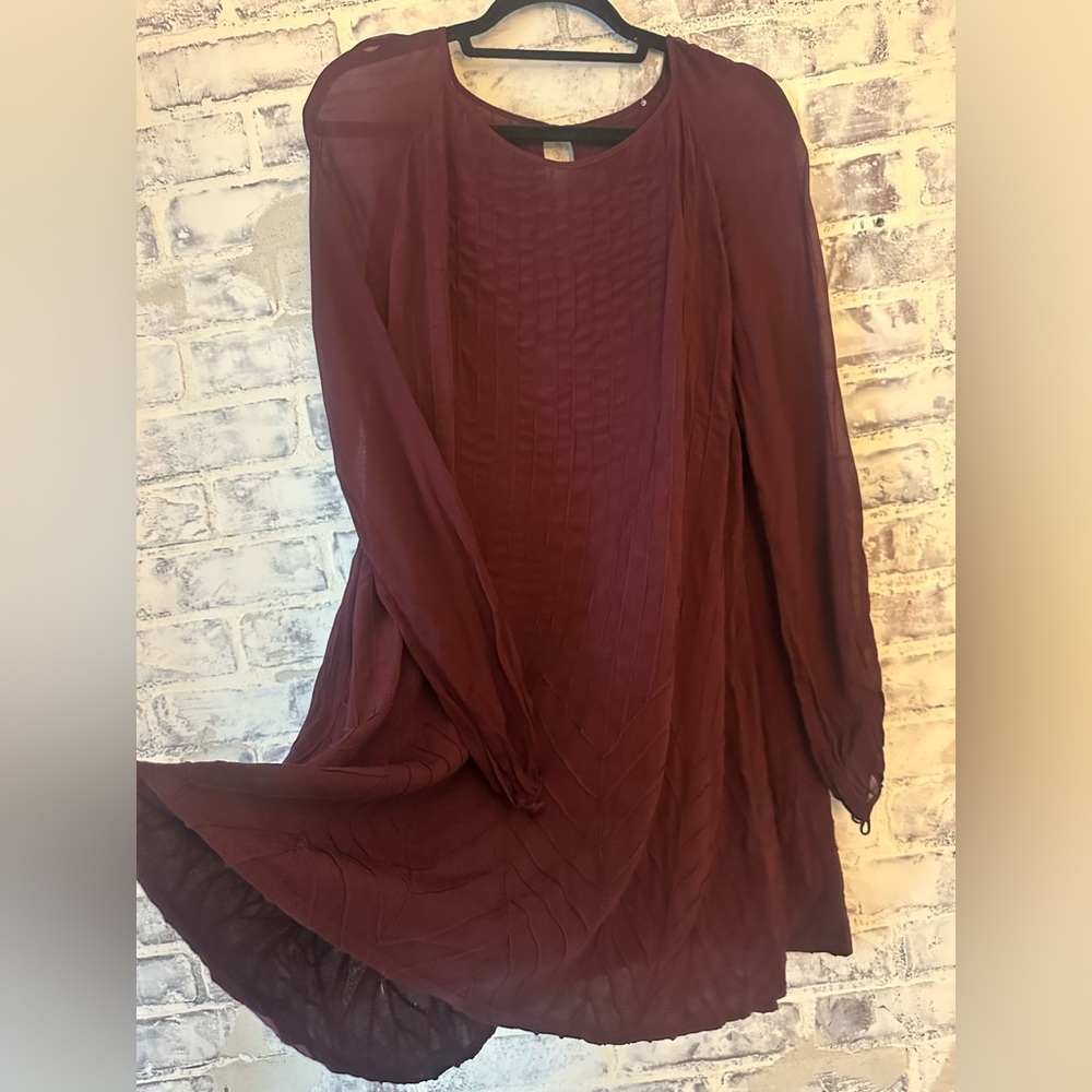 Cleobella Maroon Long Sleeve A Line Dress - Picture 10 of 12
